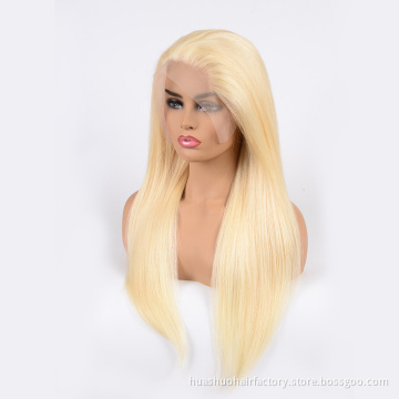 Huashuo Free Shipping Blonde 613 Lace Front Human Hair Wigs For Black Women Brazilian Blonde Wigs with Baby Hair